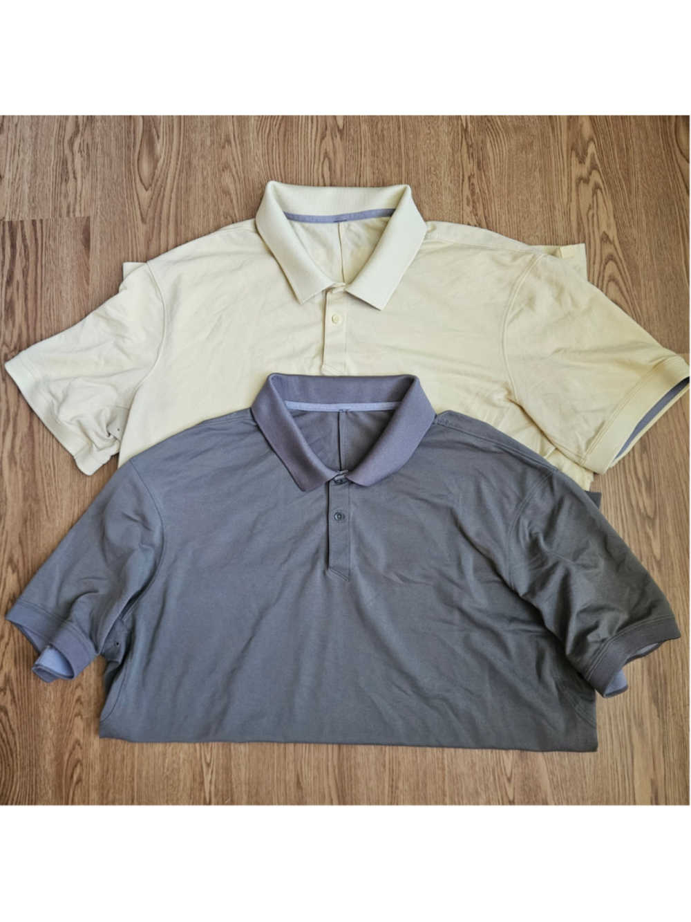 Lululemon Mens Knit Polo Shirts Pale Yellow Pale Green Athleisure Active